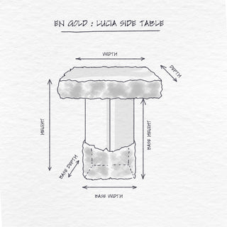 Lucia Side Table dimensions