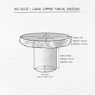 Luma Coffee Table, Medium dimensions