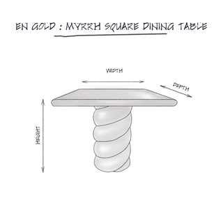 Myrrh Square Dining Table dimensions