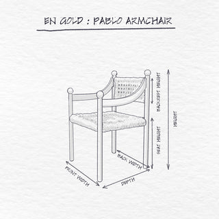 Pablo Armchair, Natural dimensions