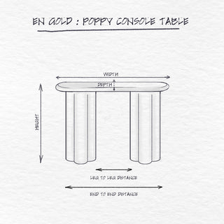 Poppy Console Table dimensions