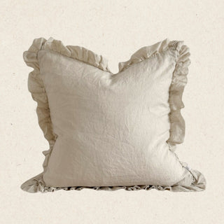 Grace Sand Ruffle Edge Cushion