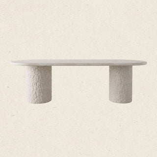Isla Oval Dining Table | 119" x 48" | Spanish Beige Marble