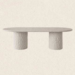 Isla Oval Dining Table | 95" x 40" | Spanish Beige Marble