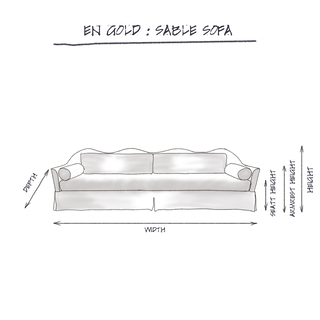 Sable Sofa | Woven Ivory dimensions