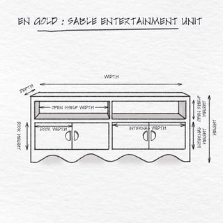 Sable Entertainment Unit - Natural White dimensions