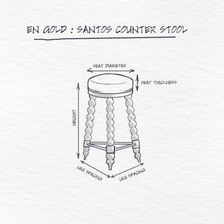 Santos Counter Stool dimensions