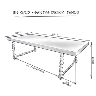 Santos Dining Table dimensions