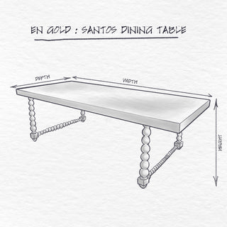 Santos Dining Table dimensions