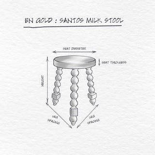 Santos Milk Stool dimensions