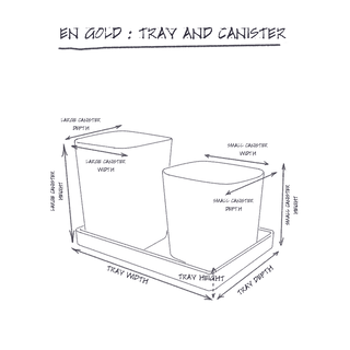 Tray and Canister Set dimensions