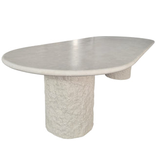 Isla Oval Dining Table | 95" x 40" | Spanish Beige Marble