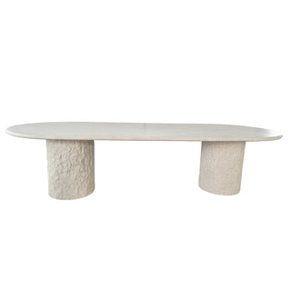 Isla Oval Dining Table | 95" x 40" | Spanish Beige Marble