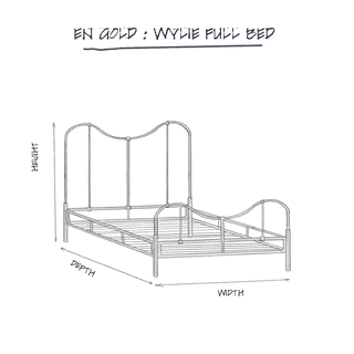 Wylie Bed Frame, Full dimensions