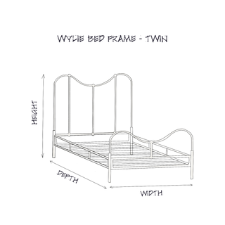 Wylie Bed Frame, Twin dimensions
