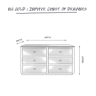 Zephyr Chest of Drawers | Cognac Burl dimensions