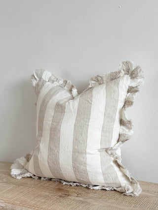 Hallie Ruffled Linen Cushion