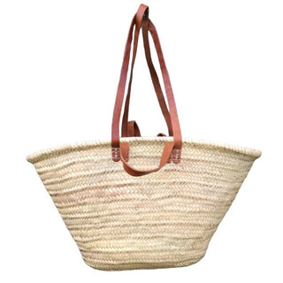 Handwoven French Basket Straw Tote Bag | Beach Bag