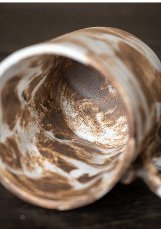 Handmade Stoneware Mug, Green/Brown