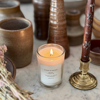 Palo Santo, Sweetgrass + Sage Handcrafted Scented Soy Candle | Amber Jar