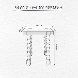 Santos Side Table dimensions