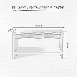 Onda Console Table, Cream dimensions