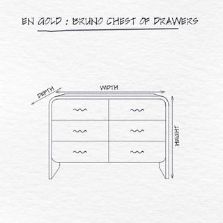 Bruno Chest of Drawers, Espresso dimensions