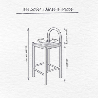 Amelie Stool dimensions