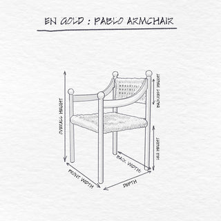 Pablo Armchair, Natural dimensions