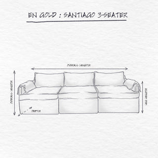 Santiago Modular Sofa, Chocolate Velvet, 3 Seater dimensions