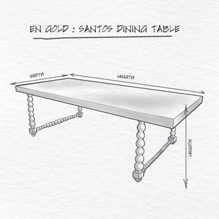 Santos Dining Table dimensions