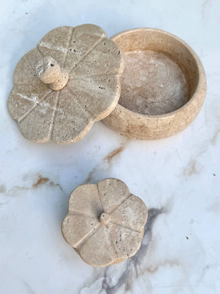 Beige Travertine Trinket Box | Small