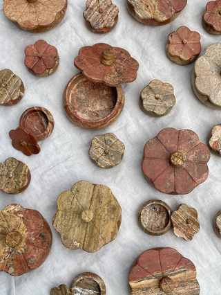 Rust Travertine Trinket Box | Small