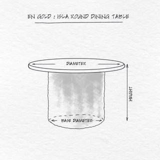 Isla Dining Table dimensions