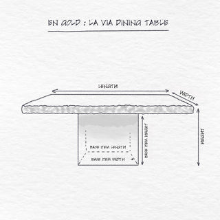 La Via Dining Table dimensions