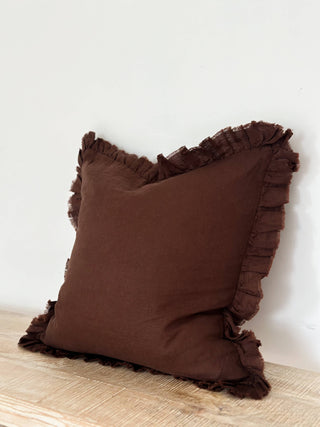 Hallie Ruffled Linen Cushion Cover