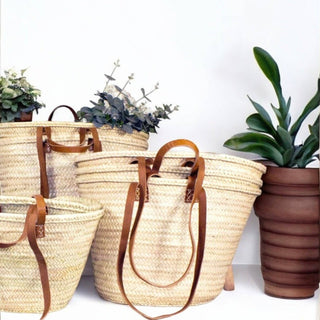 Handwoven French Basket Straw Tote Bag | Beach Bag