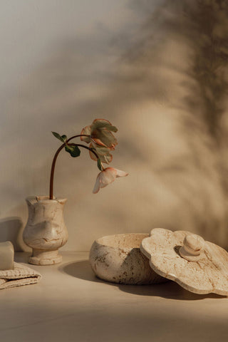 Beige Travertine Trinket Box | Small