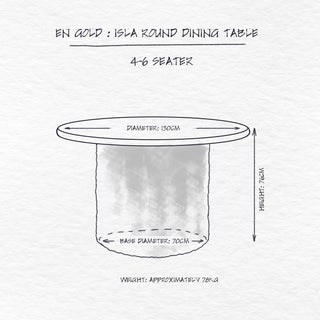 Isla Round Dining Table dimensions