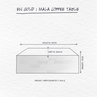 Mala Coffee Table, Cream Stone dimensions