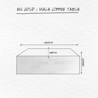 Mala Coffee Table, Rosé Stone dimensions