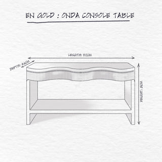 Onda Console Table, Cream dimensions