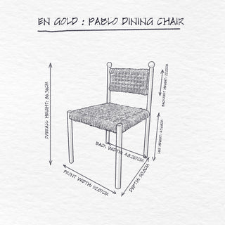 Pablo Chair, Espresso dimensions