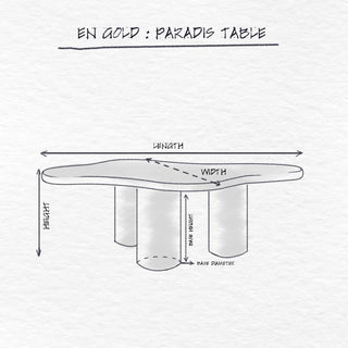 Paradis Coffee Table, Moreno dimensions