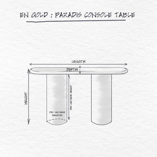 Paradis Console Table, Moreno dimensions