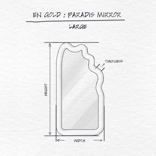 Paradis Floor Mirror, Natural White dimensions