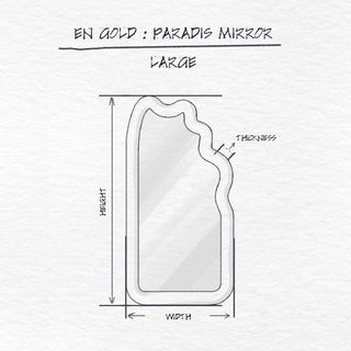 Paradis Floor Mirror, Rosé dimensions