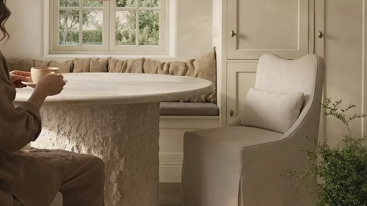 Isla Round Dining Table in Spanish Beige Marble
