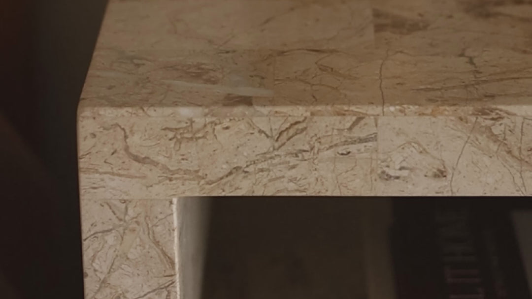 Sable Bedside Table - Cream Stone