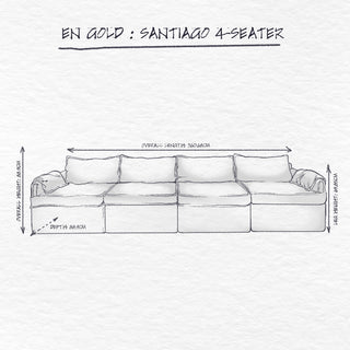 Santiago Modular Sofa, 4 Seater